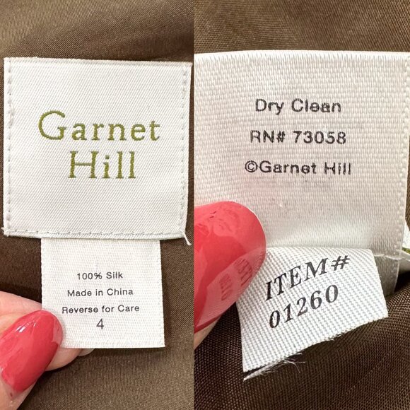 Garnet Hill Vintage Sleeveless Silk Abstract Floral Print Midi Dress Womens Sz 4 - Picture 2 of 14